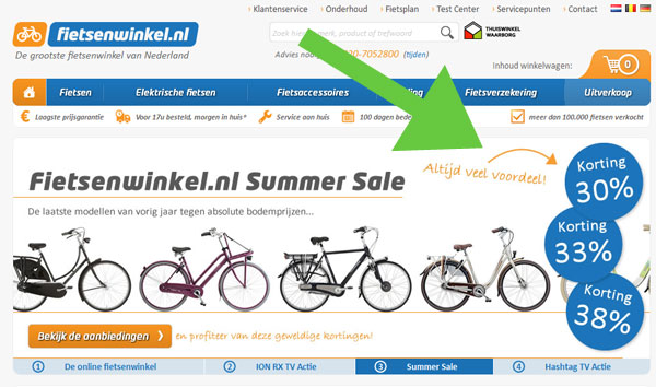 fietsenwinkel.nl visual cue